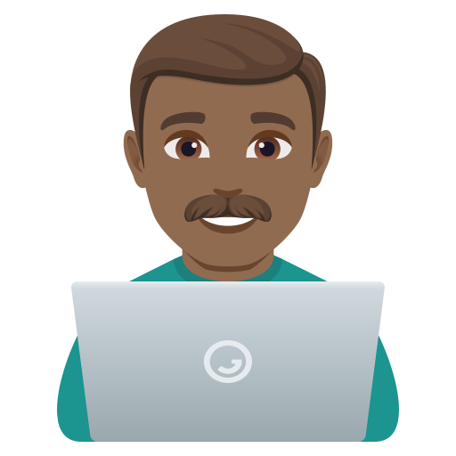 man technologist: medium-dark skin tone — JoyPixels