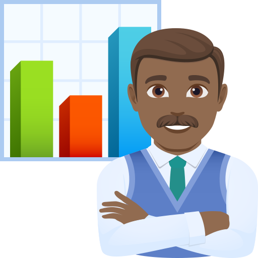 man office worker: medium-dark skin tone — JoyPixels