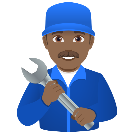 man mechanic: medium-dark skin tone — JoyPixels