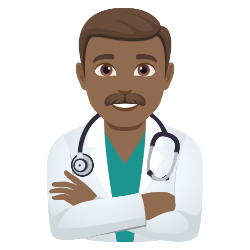 man health worker: medium-dark skin tone — JoyPixels