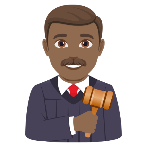 man judge: medium-dark skin tone — JoyPixels