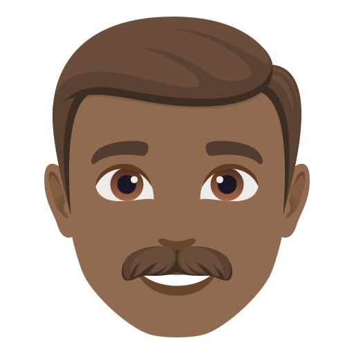 man: medium-dark skin tone — JoyPixels