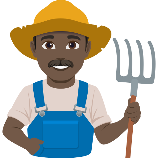 man farmer: dark skin tone — JoyPixels