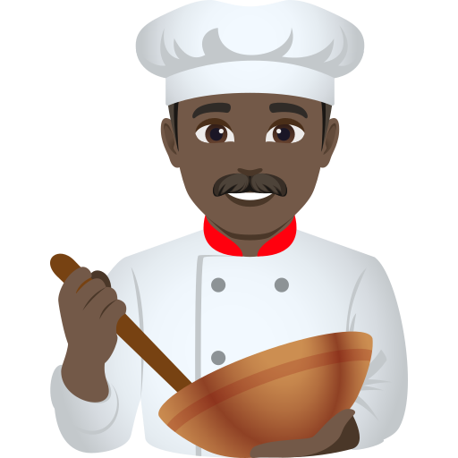 man cook: dark skin tone — JoyPixels