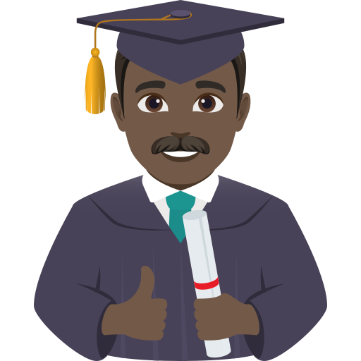 man student: dark skin tone — JoyPixels