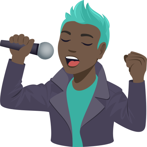 man singer: dark skin tone — JoyPixels