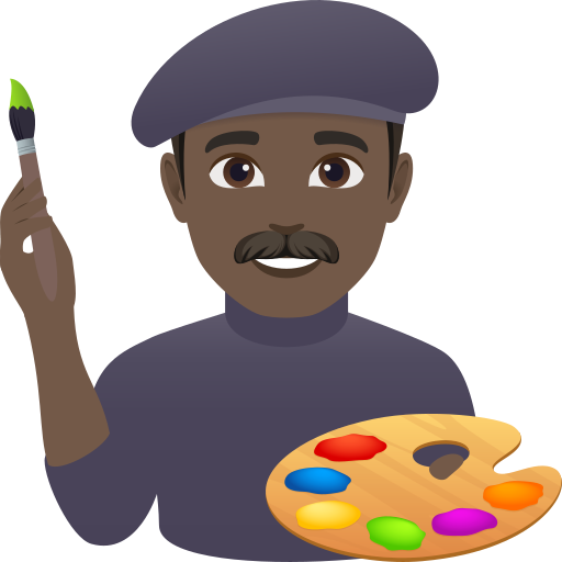man artist: dark skin tone — JoyPixels