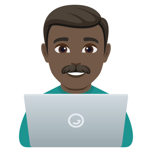 man technologist: dark skin tone — JoyPixels
