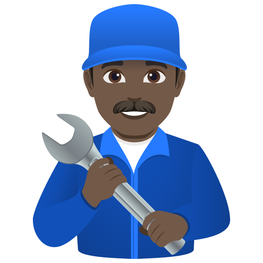 man mechanic: dark skin tone — JoyPixels