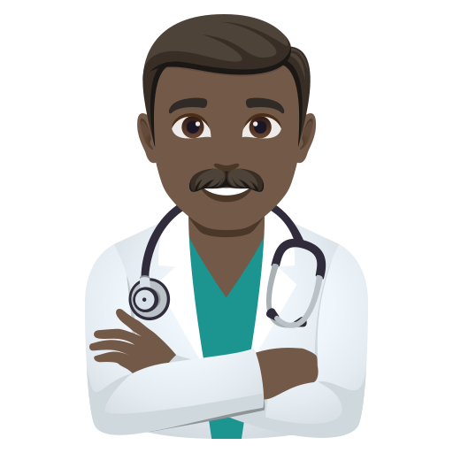 man health worker: dark skin tone — JoyPixels