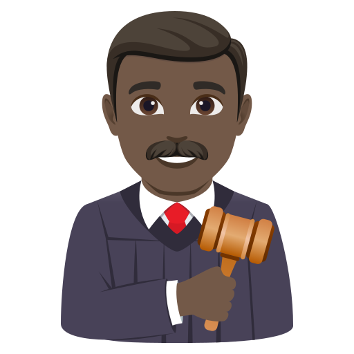 man judge: dark skin tone — JoyPixels