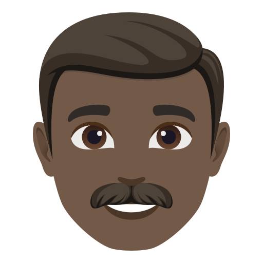 man: dark skin tone — JoyPixels