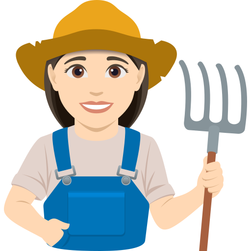 woman farmer: light skin tone — JoyPixels
