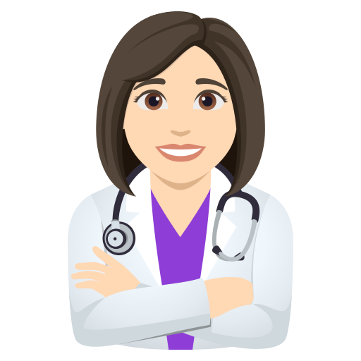 woman health worker: light skin tone — JoyPixels