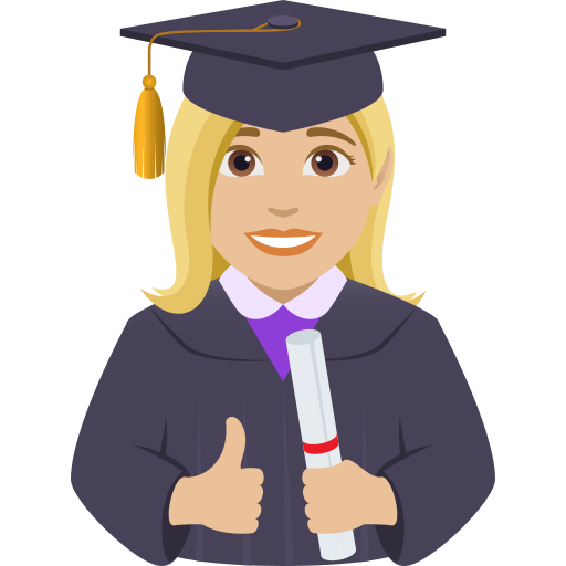 woman student: medium-light skin tone — JoyPixels