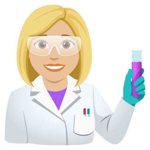 woman scientist: medium-light skin tone — JoyPixels