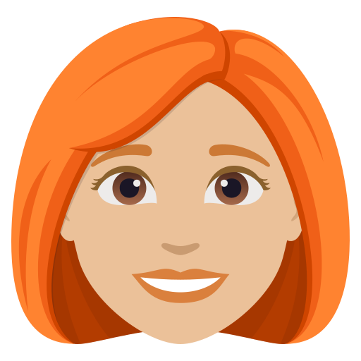 woman: medium-light skin tone, red hair — JoyPixels