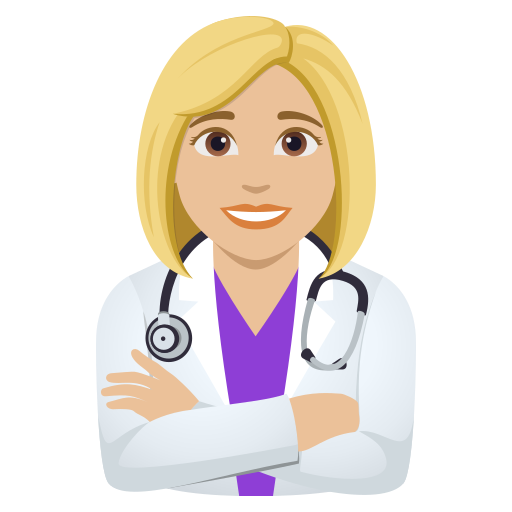 woman health worker: medium-light skin tone — JoyPixels