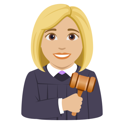 woman judge: medium-light skin tone — JoyPixels