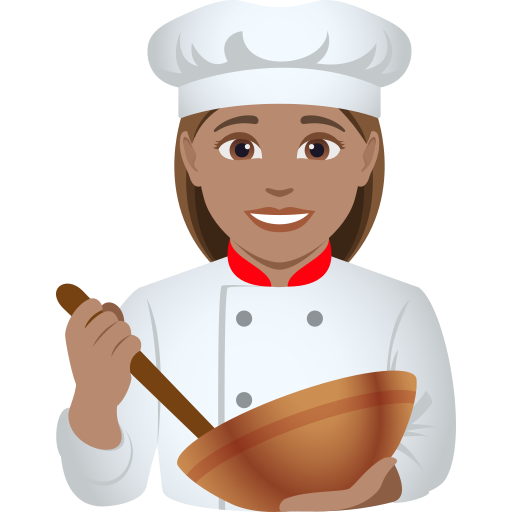 woman cook: medium skin tone — JoyPixels