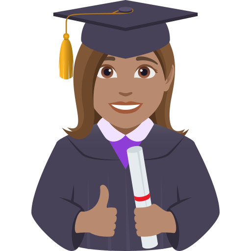 woman student: medium skin tone — JoyPixels