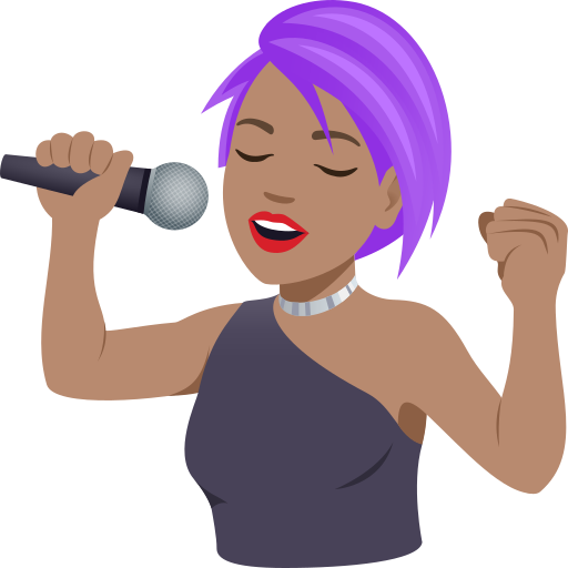 woman singer: medium skin tone — JoyPixels