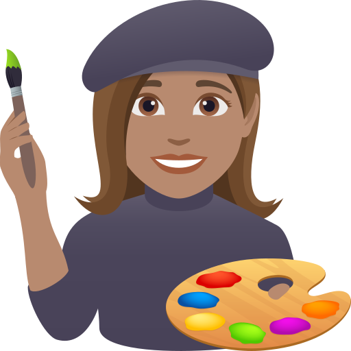 woman artist: medium skin tone — JoyPixels