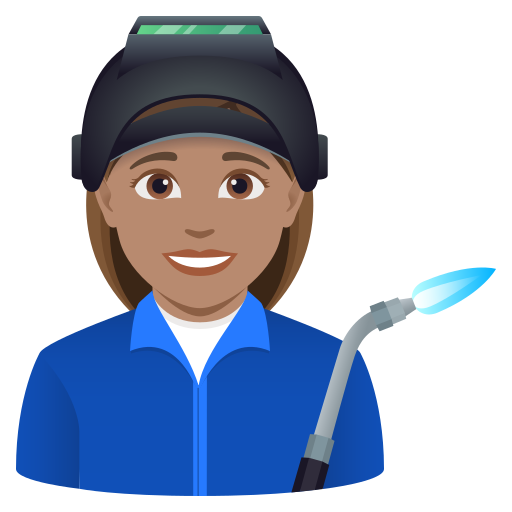 woman factory worker: medium skin tone — JoyPixels