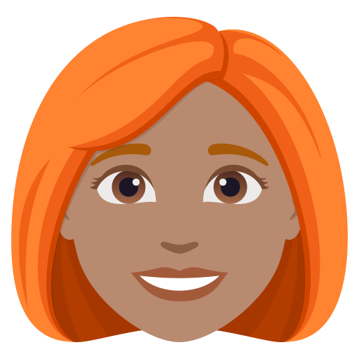 woman: medium skin tone, red hair — JoyPixels