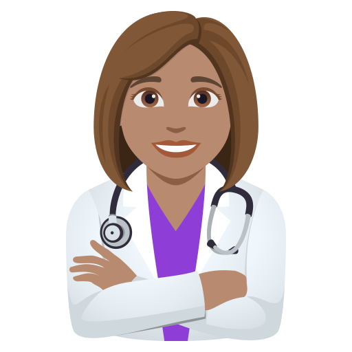 woman health worker: medium skin tone — JoyPixels