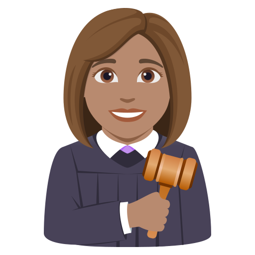 woman judge: medium skin tone — JoyPixels