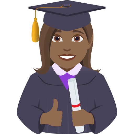 woman student: medium-dark skin tone — JoyPixels