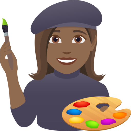 woman artist: medium-dark skin tone — JoyPixels
