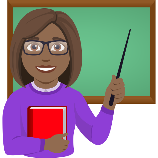woman teacher: medium-dark skin tone — JoyPixels