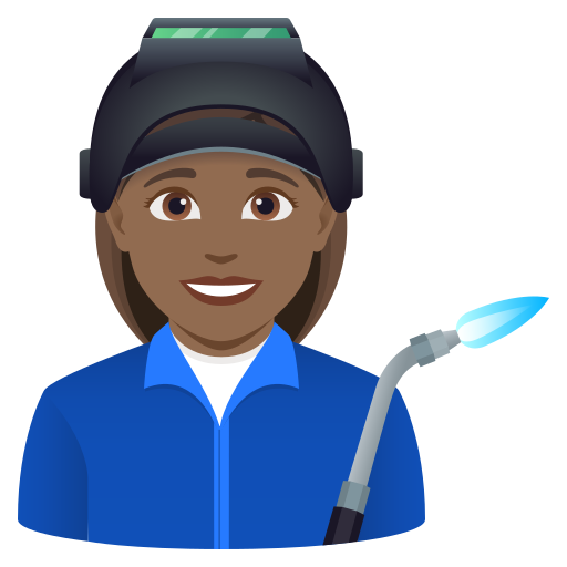 woman factory worker: medium-dark skin tone — JoyPixels