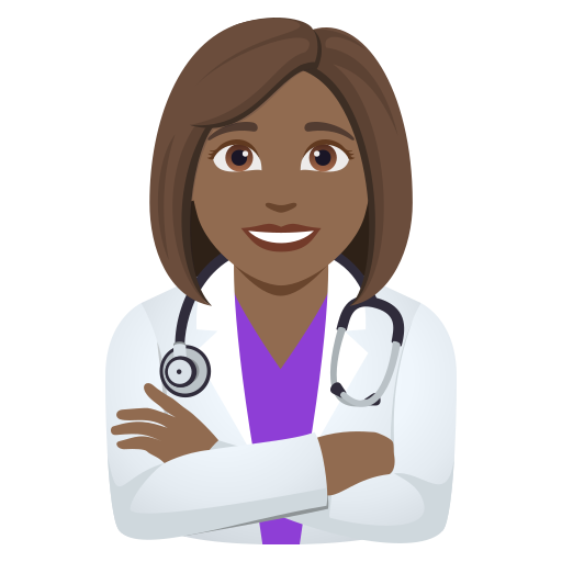woman health worker: medium-dark skin tone — JoyPixels