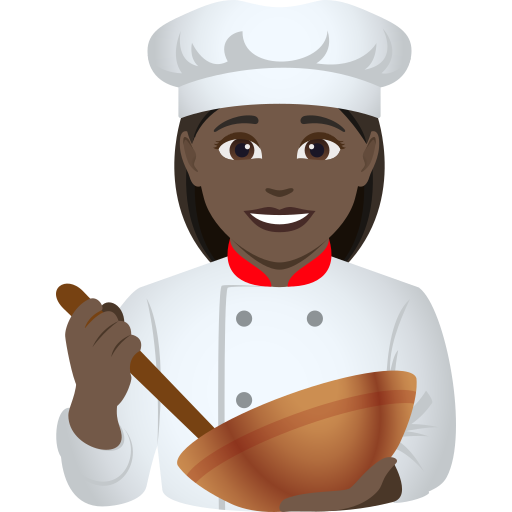 woman cook: dark skin tone — JoyPixels