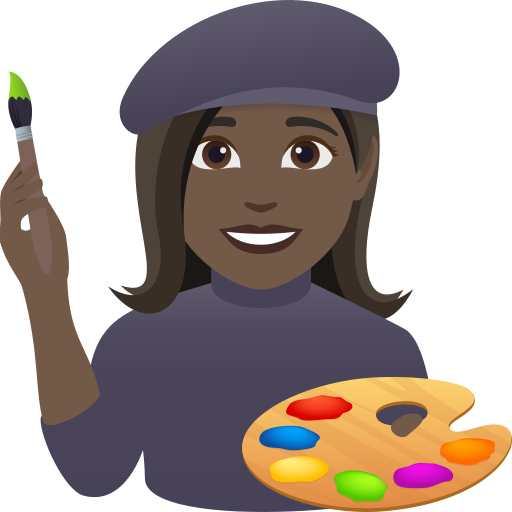 woman artist: dark skin tone — JoyPixels