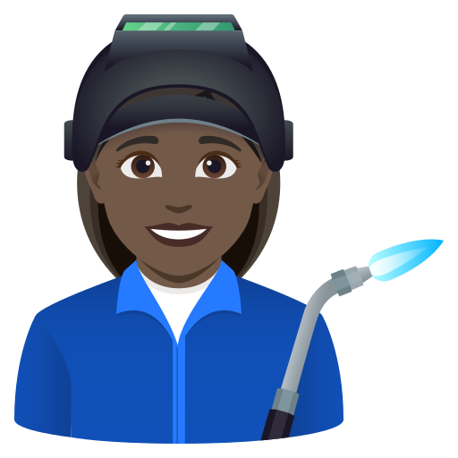 woman factory worker: dark skin tone — JoyPixels