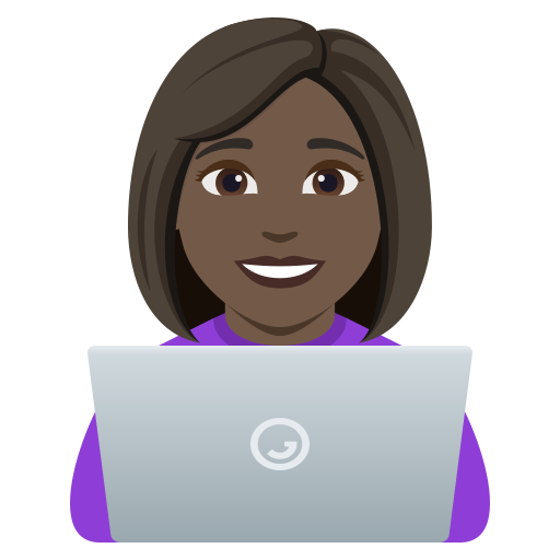 woman technologist: dark skin tone — JoyPixels