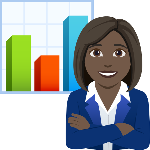 woman office worker: dark skin tone — JoyPixels