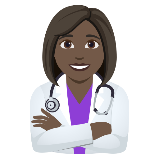 woman health worker: dark skin tone — JoyPixels