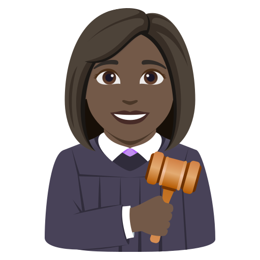 woman judge: dark skin tone — JoyPixels