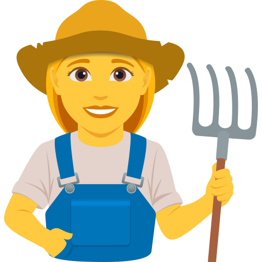 woman farmer — JoyPixels