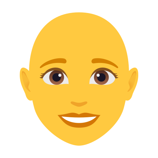woman: bald — JoyPixels