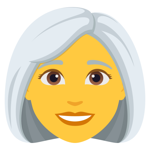 woman: white hair — JoyPixels