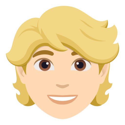 person: light skin tone, blond hair — JoyPixels