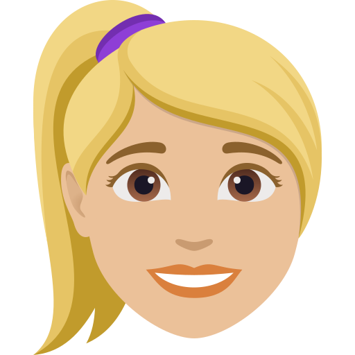 woman: medium-light skin tone, blond hair — JoyPixels