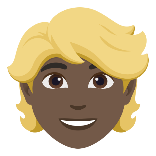 person: dark skin tone, blond hair — JoyPixels