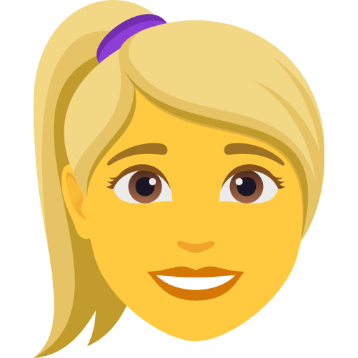 woman: blond hair — JoyPixels